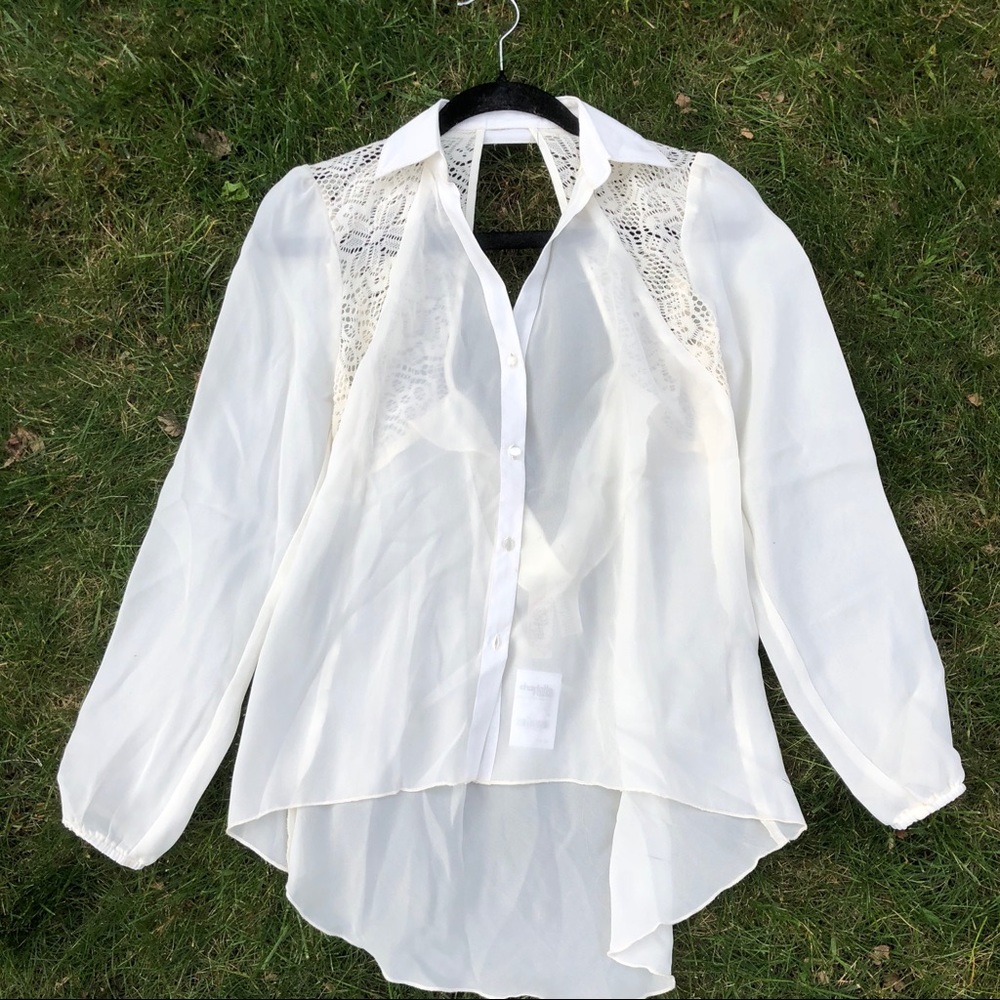 New with tags High low button down top